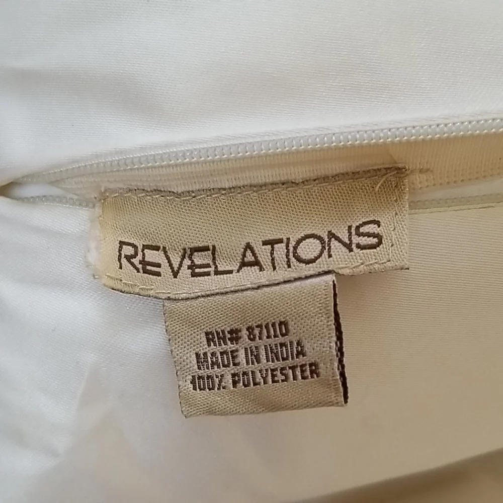 Revelations Cream& black Embroidery Accent Pillow